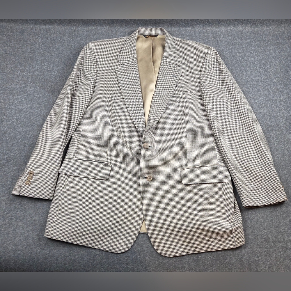 Brooks Brothers Blazer Mens 45R Multicolored Houndstooth Wool Made In USA